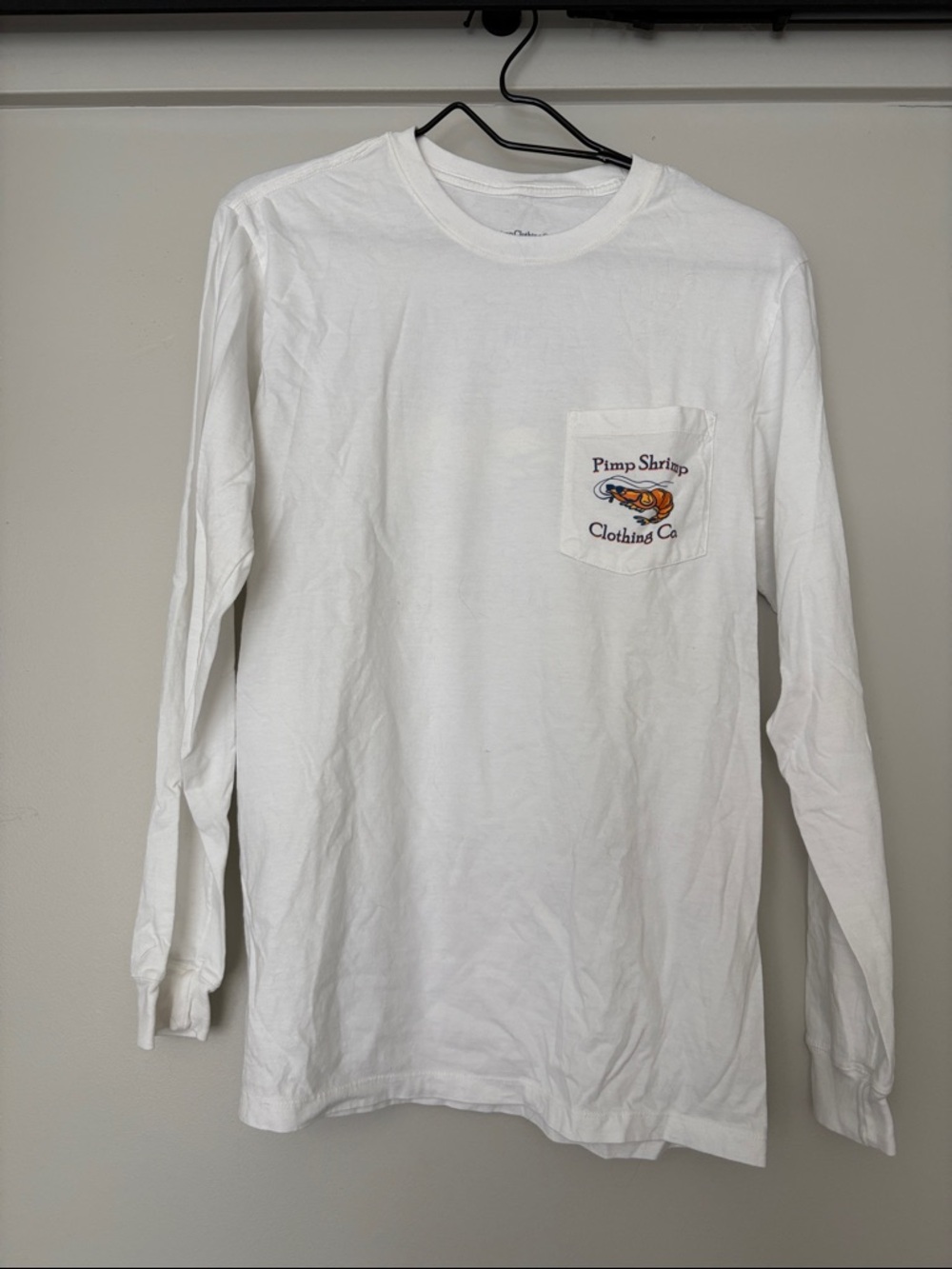 White Long-Sleeve Pocket Tee